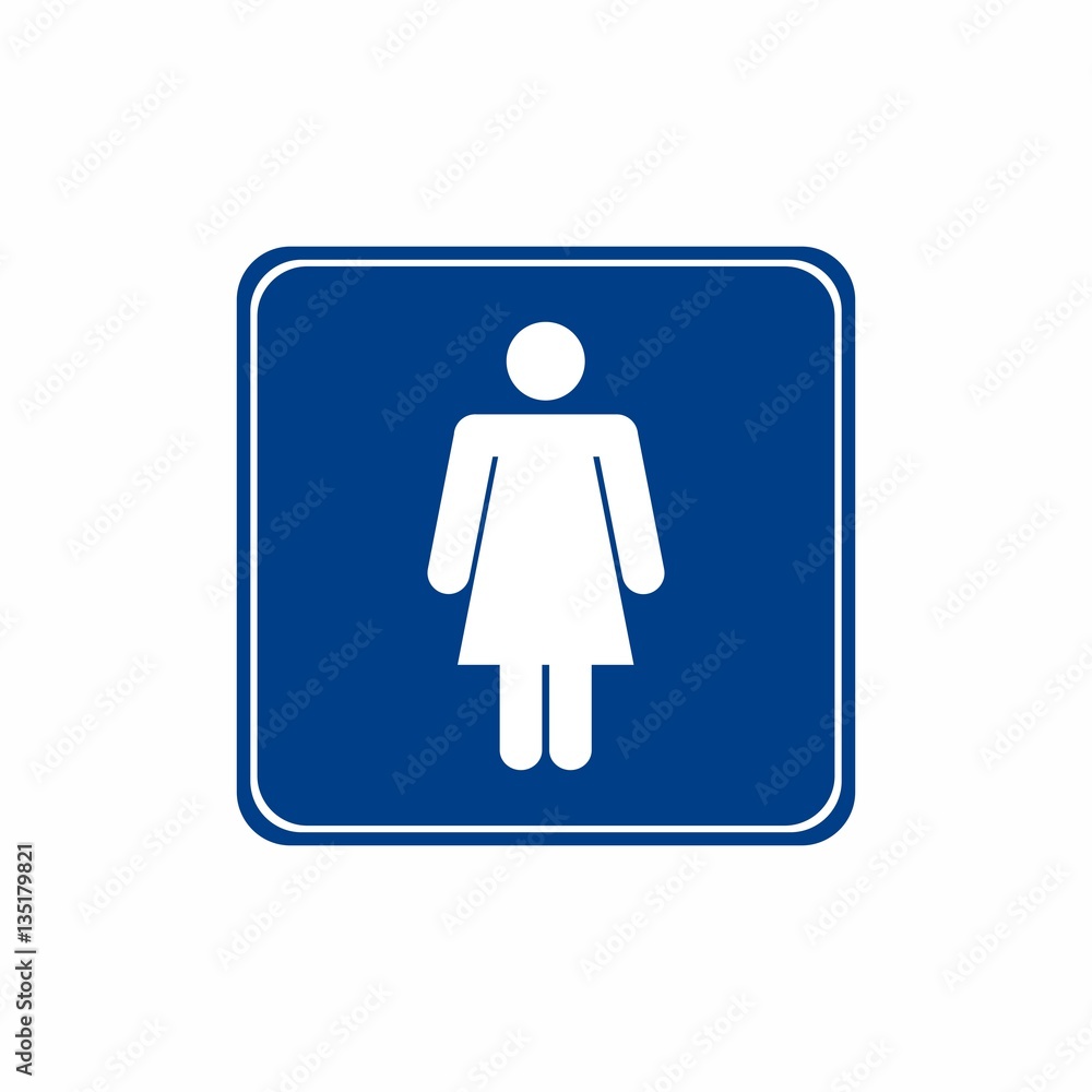 Women's bathroom sign vector design isolated on white background Women's bathroom sign vector design isolated on white background