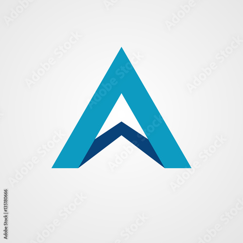 Letter A with shadow logo icon design 