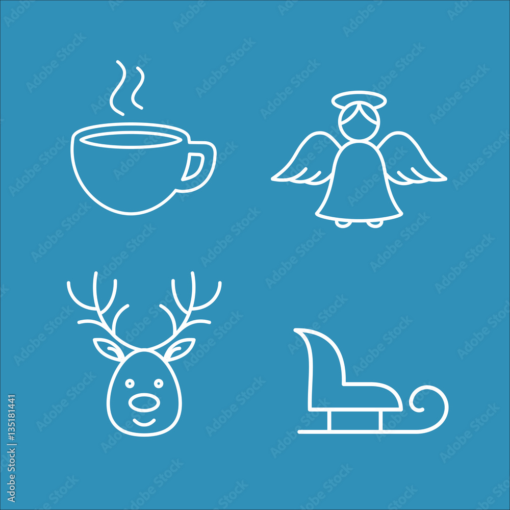 winter cold snow line icons set winter cold snow line icons set