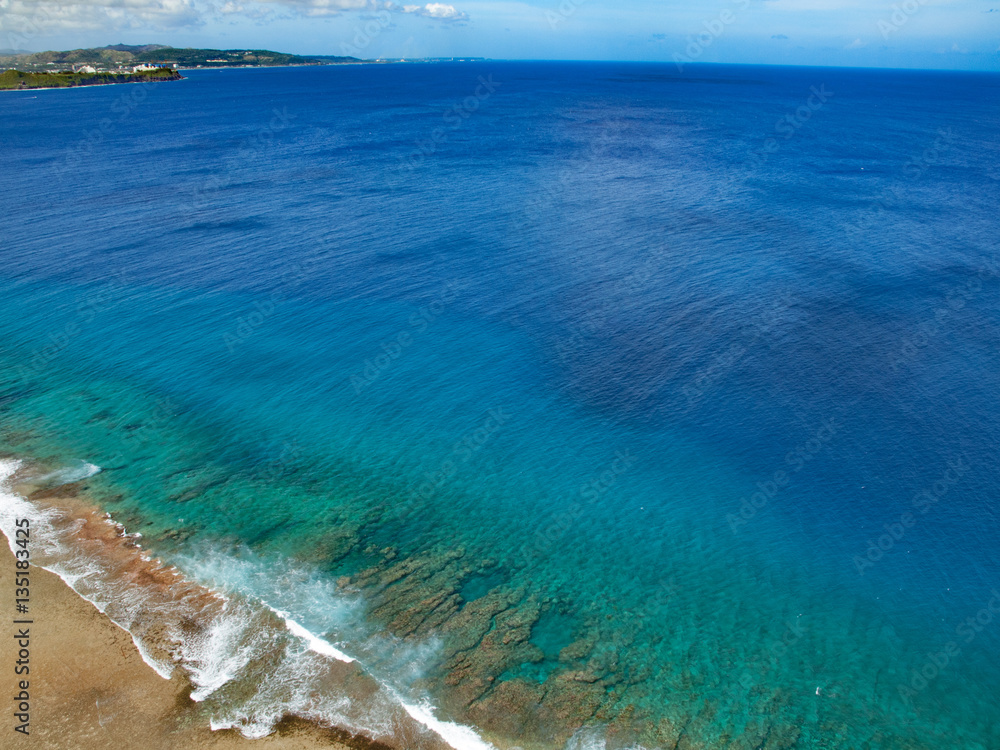 Coral and blue ocean in Guam 南の島（グアム）の青い海とサンゴ礁