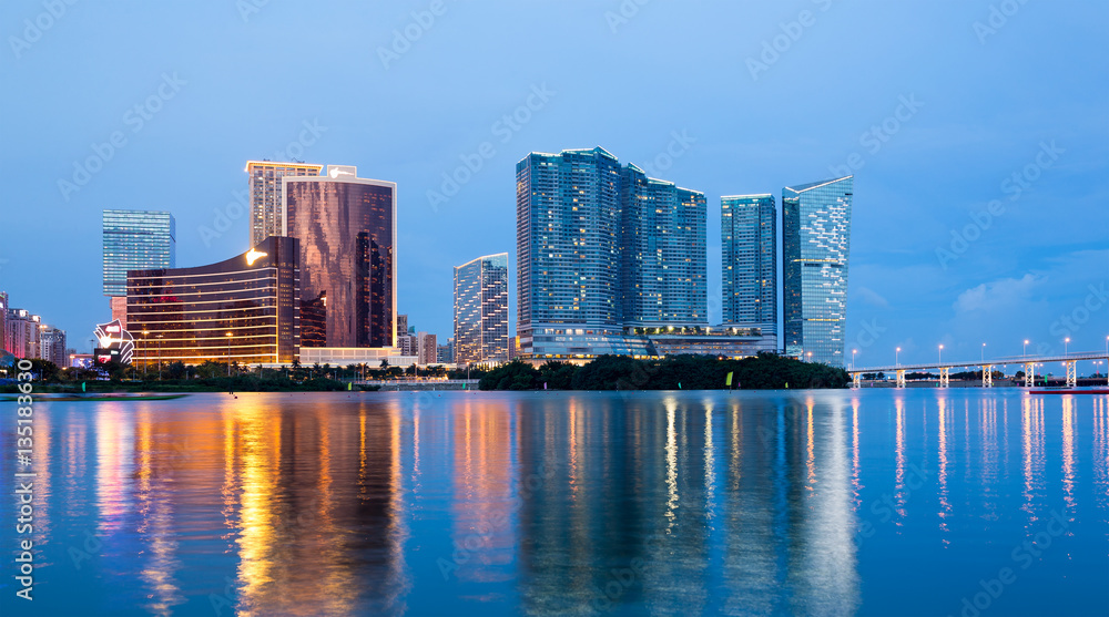 Naklejka premium Macao city at night