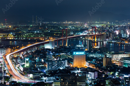 Fukuoka city at night