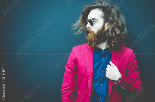 Cool hipster portrait photo