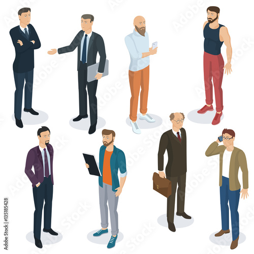 Isometric people vector set.