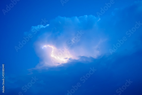 Lightnings in storm clouds. Peals of a thunder and the sparkling lightnings in clouds © eleonimages