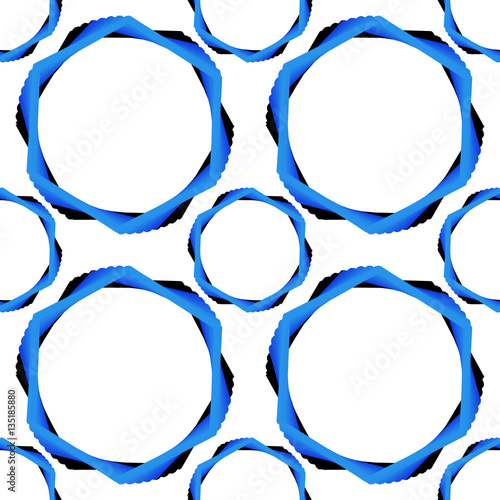 Seamless geometric texture. Colored shades of blue. Each element is composed of many parts.