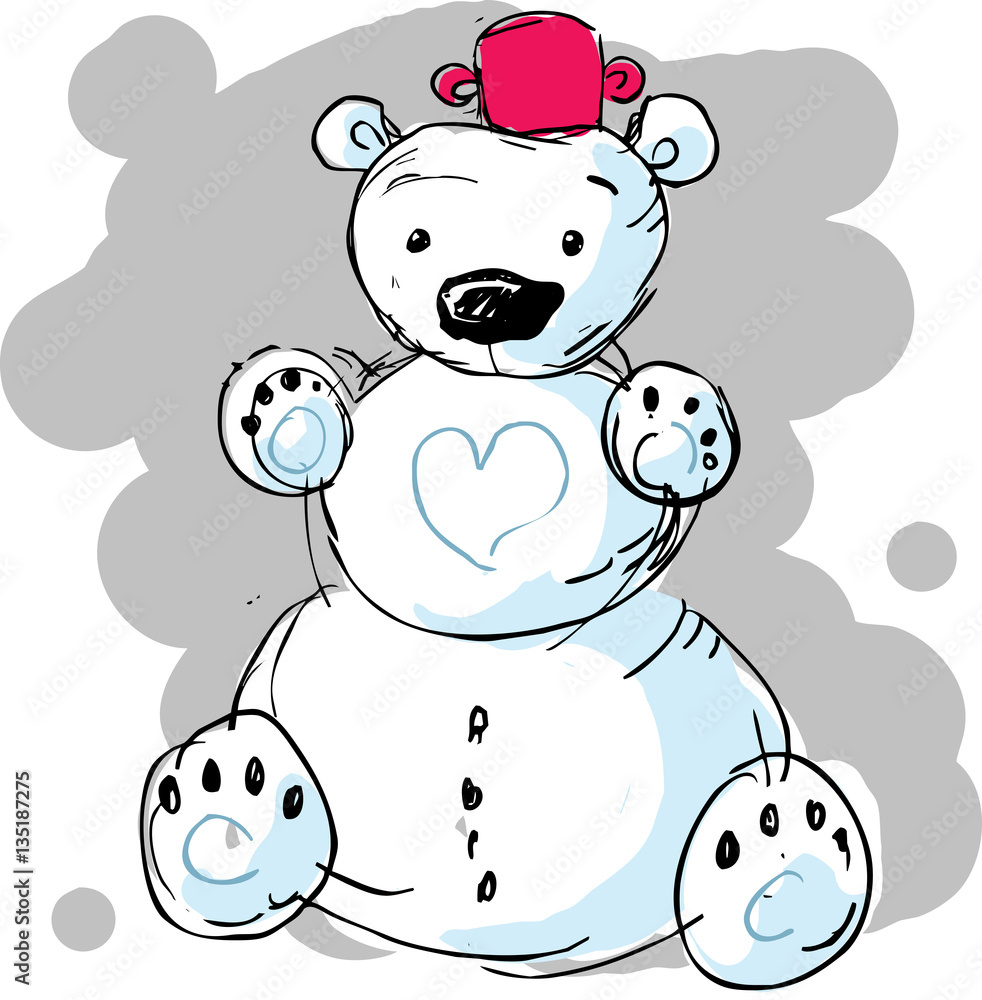 Obraz premium cute snowman bear - vector illustration