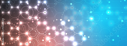 Technology security concept. Modern safety digital background