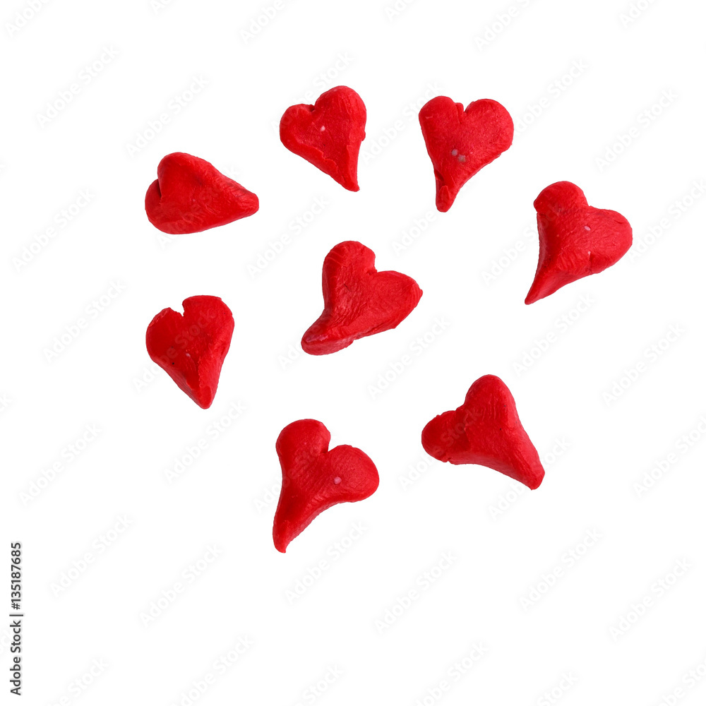 red valentine heart made with plasticine