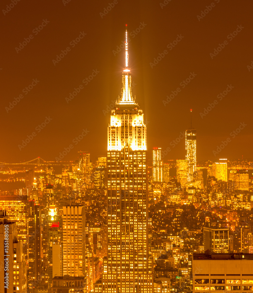 View of New York Manhattan during sunset hours View of New York Manhattan during sunset hours