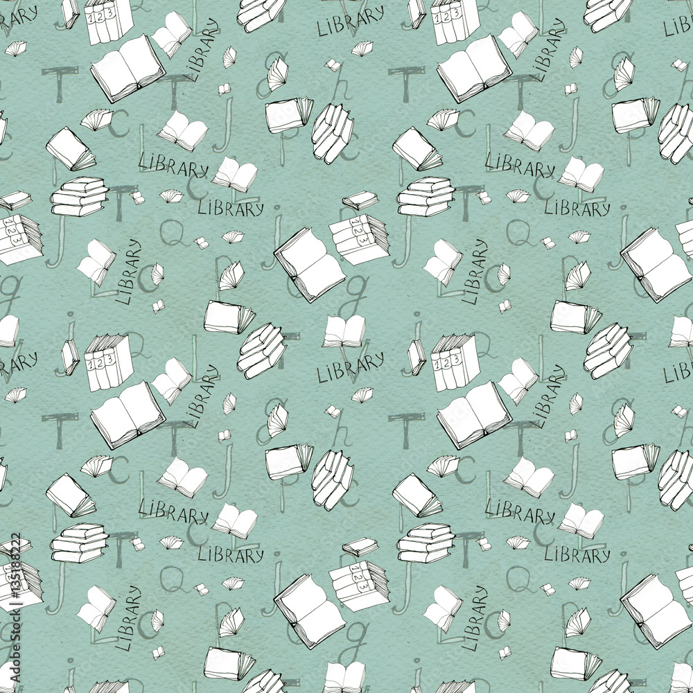 Seamless pattern with books Seamless pattern with books