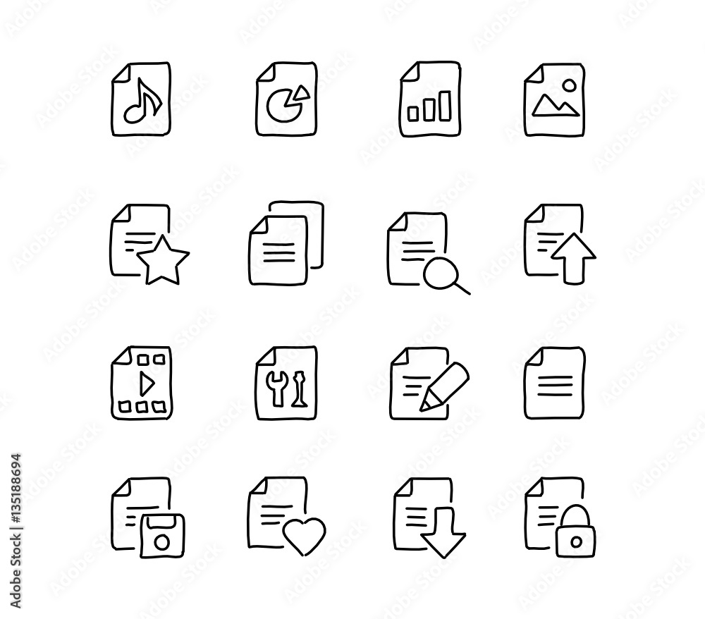 Hand Drawn File Icons Hand Drawn File Icons