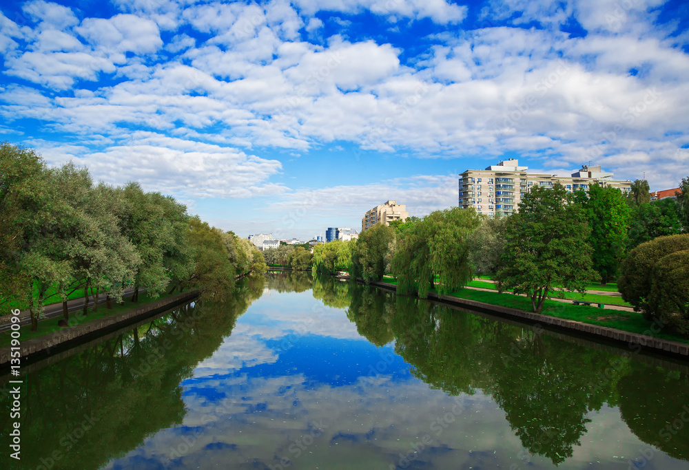 Belarus, Minsk, river Svisloch