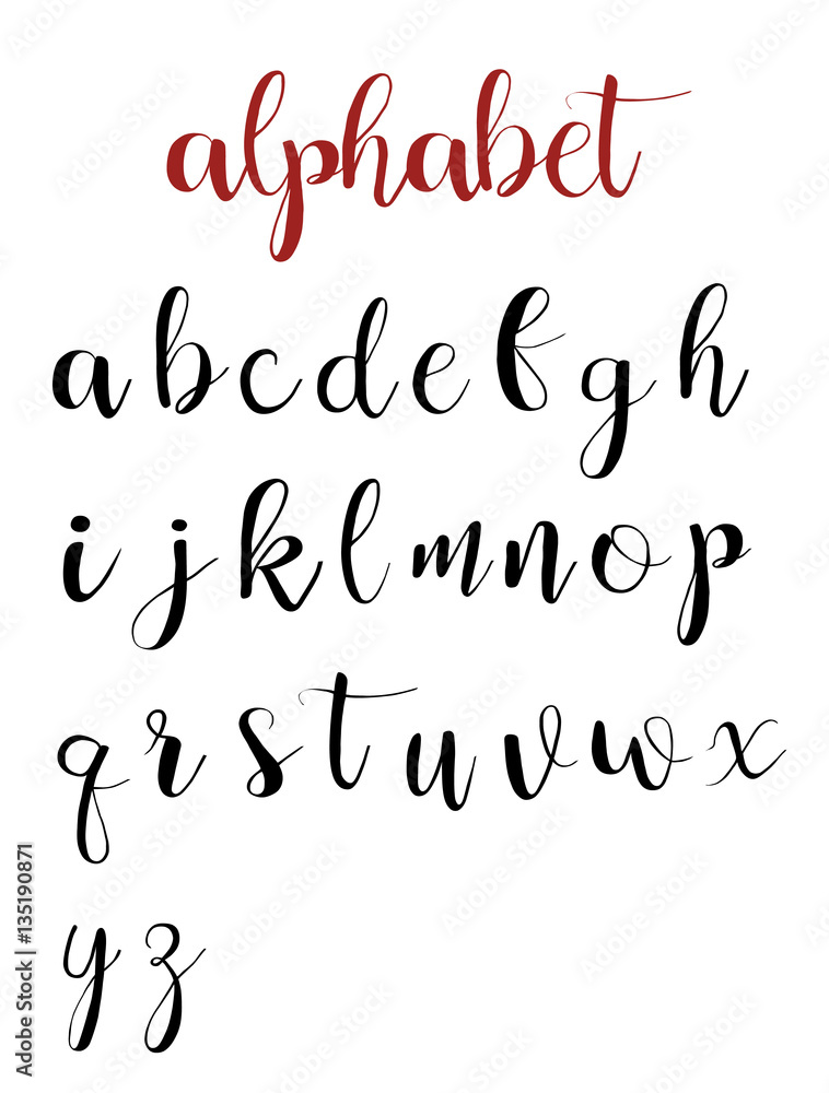 Latin alphabet letters on a white background. calligraphy font h