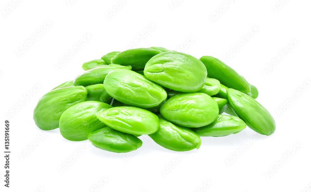 Parkia speciosa seeds or bitter bean on white background Parkia speciosa seeds or bitter bean on white background
