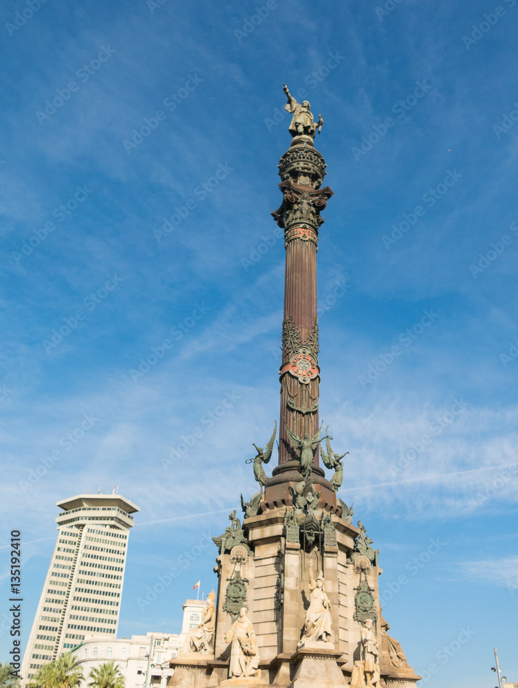 Christopher Columbus Statue in Barcelona, Spain. Christopher Columbus Statue in Barcelona, Spain.