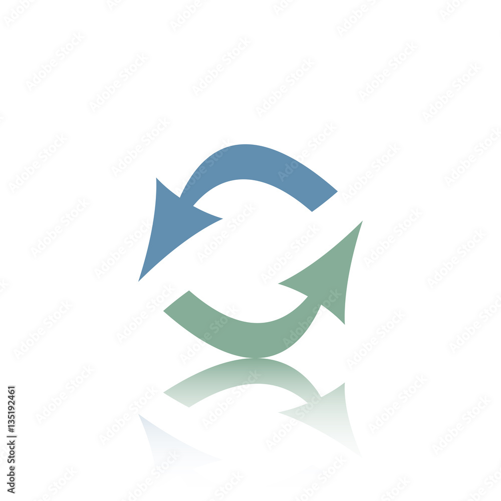 Abstract vector arrow with reflect. Blue and green arrows. Abstract vector arrow with reflect. Blue and green arrows.