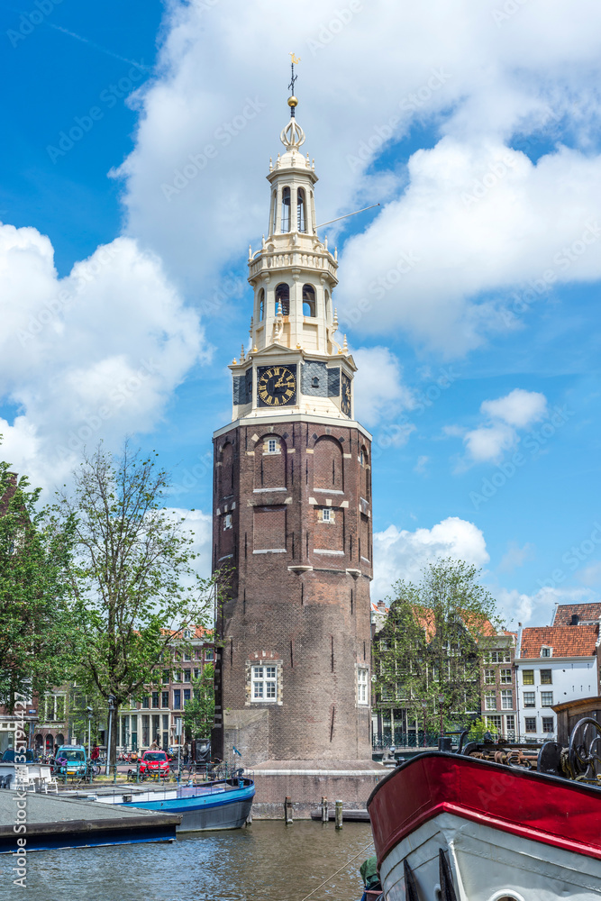 Montelbaanstoren tower in Amsterdam, Netherlands. Montelbaanstoren tower in Amsterdam, Netherlands.