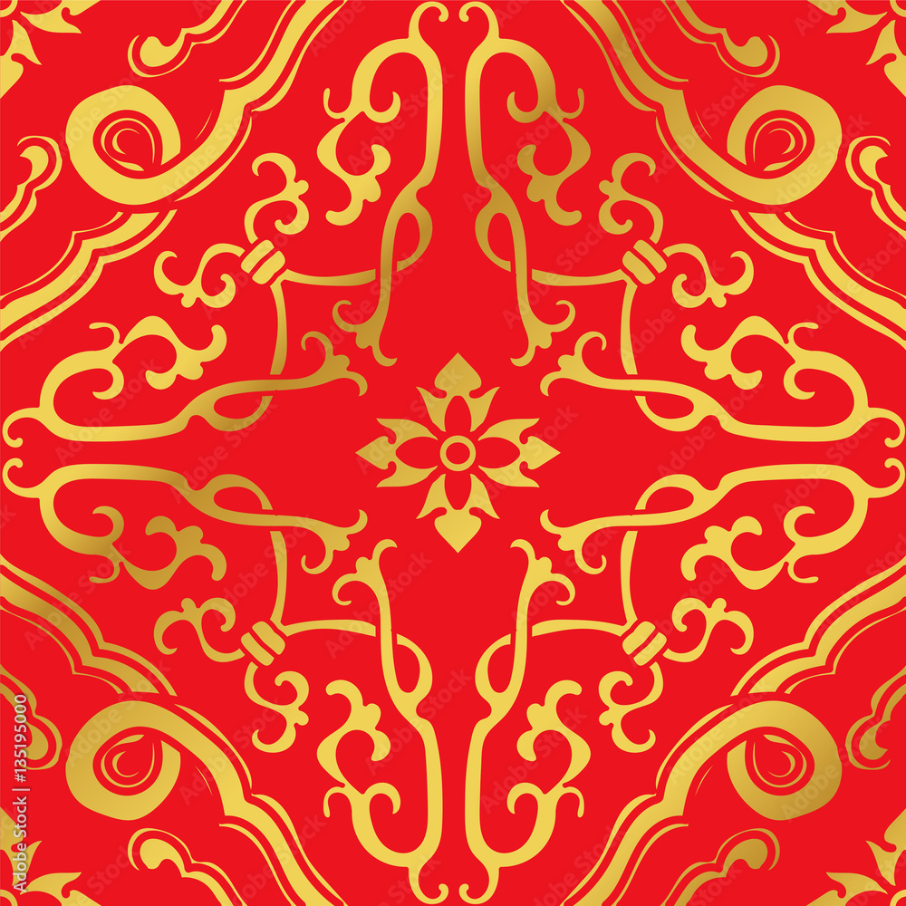 Seamless Golden Chinese Background Spiral Cross Frame Flower Seamless Golden Chinese Background Spiral Cross Frame Flower