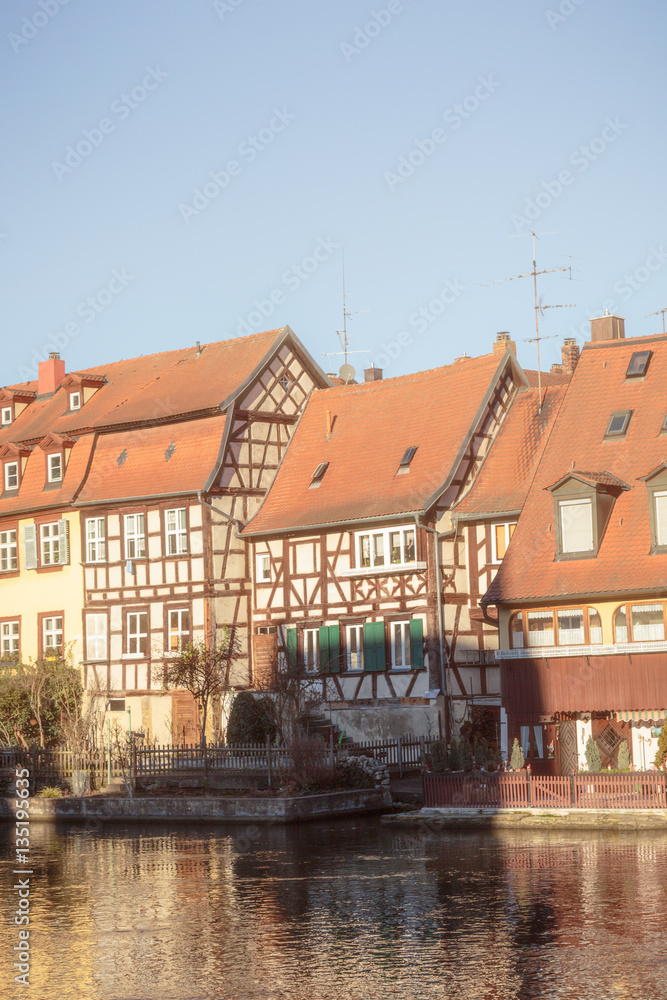 Lovely Citiscape of the City of Bamberg in Winter in Germany, Eu