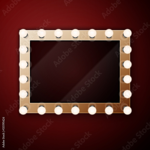 Make up mirror with light bulbs