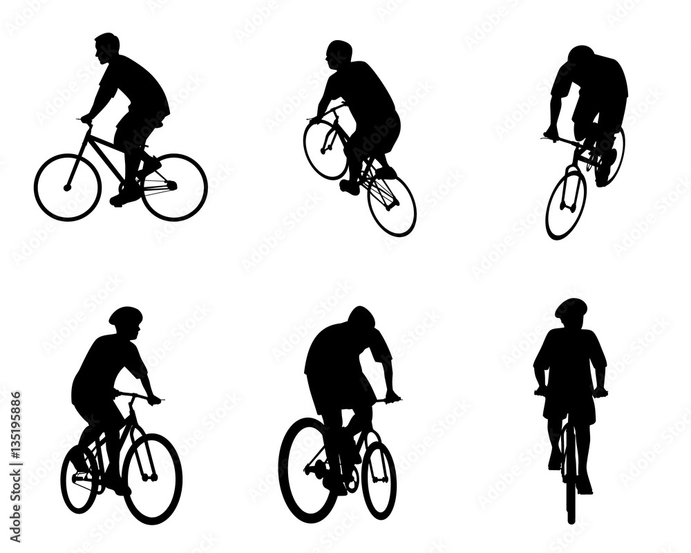 Obraz premium Six bicycles set