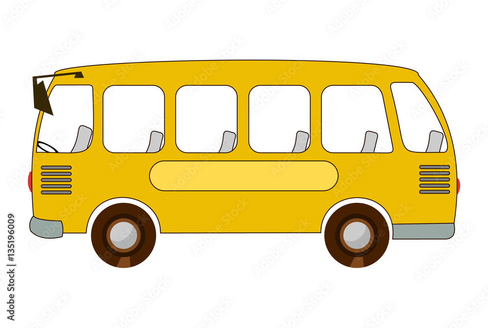 Школьный автобус. Векторная иллюстрация изолированно на белом фоне. Stock  Vector | Adobe Stock