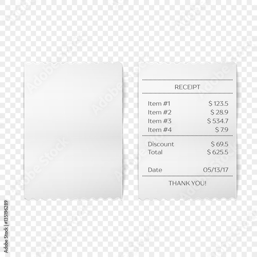 Printed receipt vector