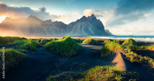 Black sand dunes on the Stokksnes headland