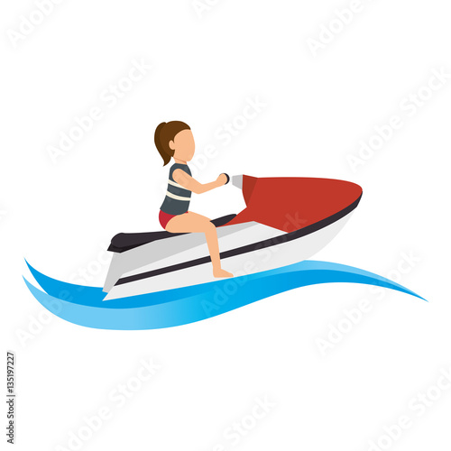 jet ski Extreme sport athlete avatar vector illustration design