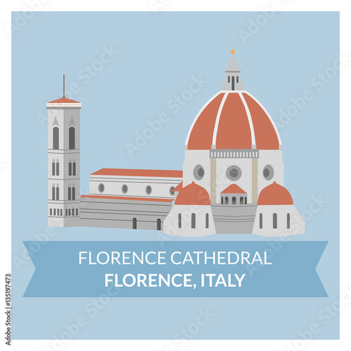 Cathedral of Santa Maria del Fiore (Florence, Italy) vector building