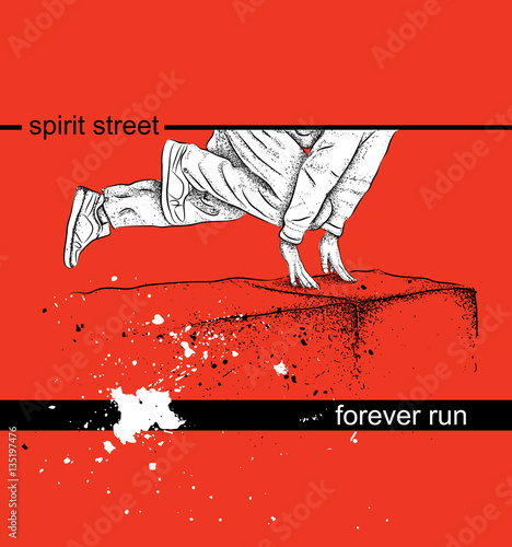 Parkour Jumping man. Outdoor sport. Vector illustration