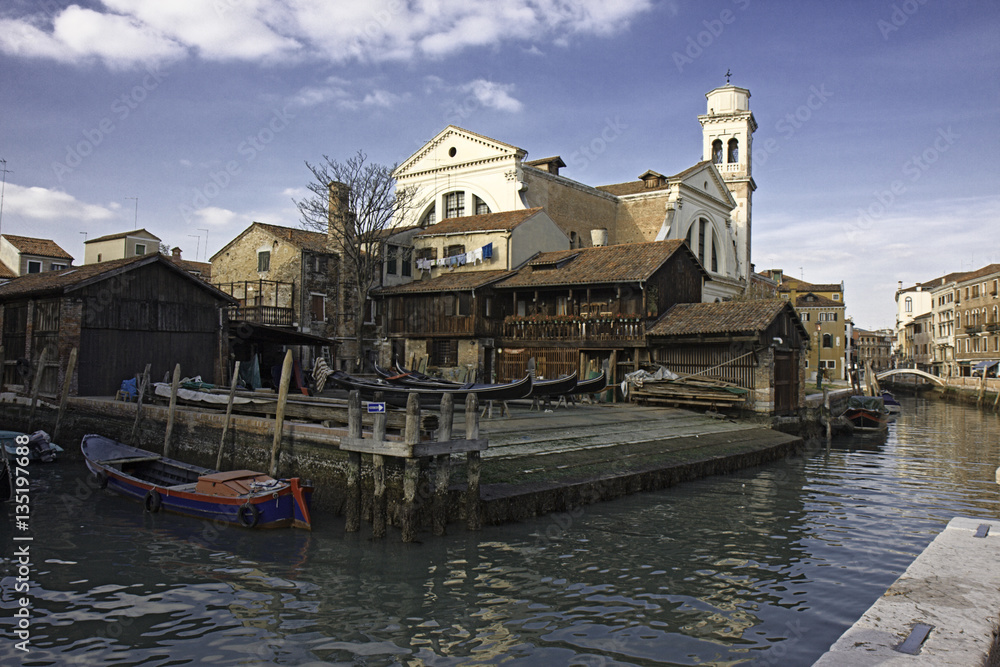 A builder of gondolas in Venice A builder of gondolas in Venice