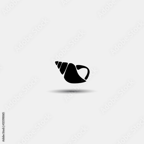 Shell vector icon, flat design of the sign on a white background