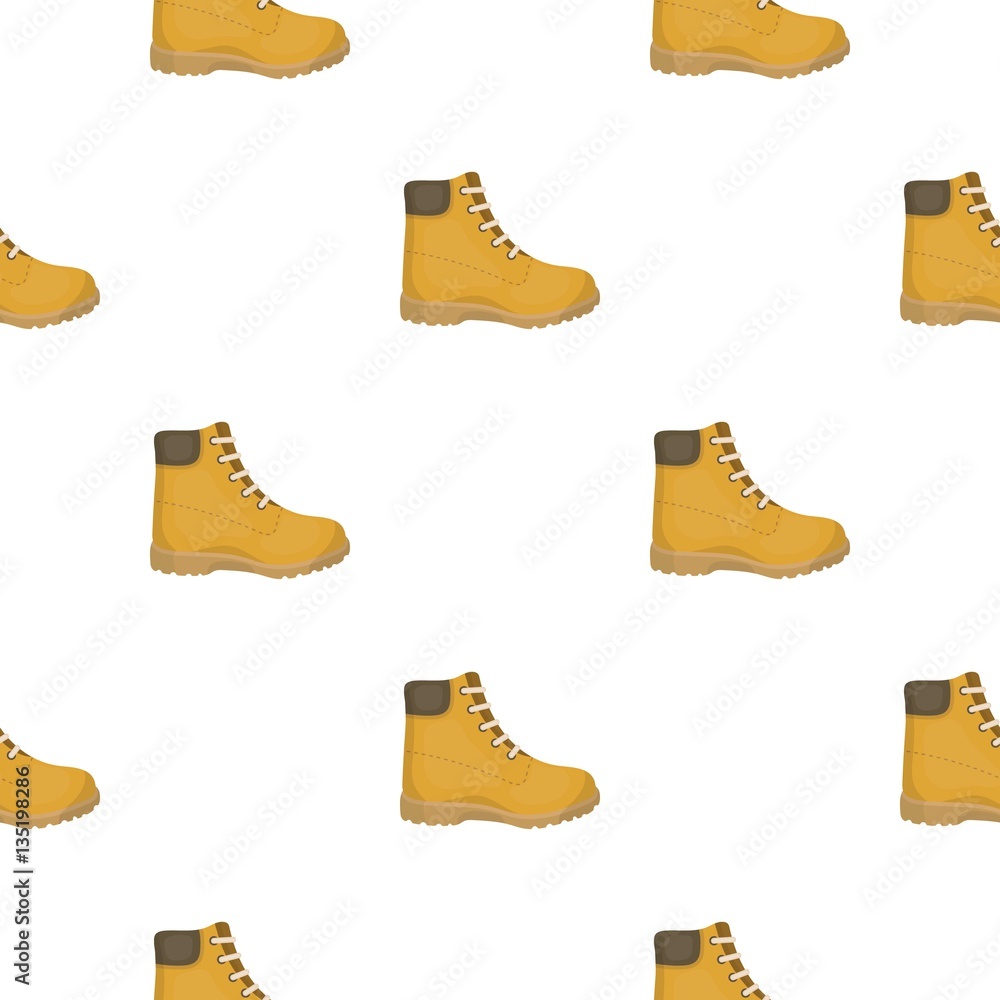 Hiking boots icon in cartoon style isolated on white background. Shoes  pattern stock vector illustration. Stock Vector | Adobe Stock
