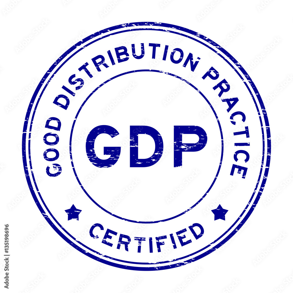 Grunge blue GDP (Good distribution practice) certified round rub