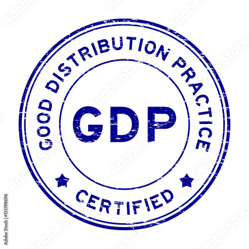 Grunge blue GDP (Good distribution practice) certified round rub