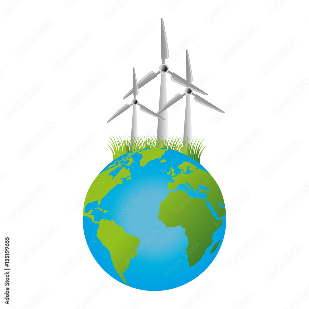 Naklejka premium save the world planet ecology vector illustration design