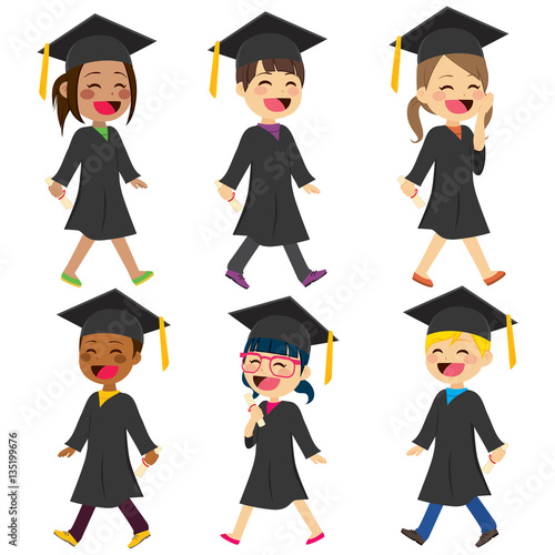 Diverse cute children stude...