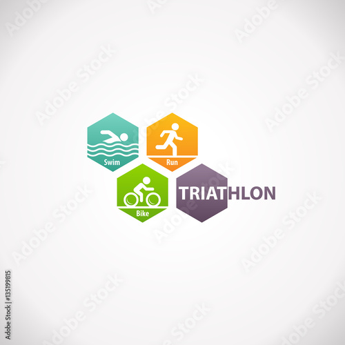 Triathlon fitness symbol icon