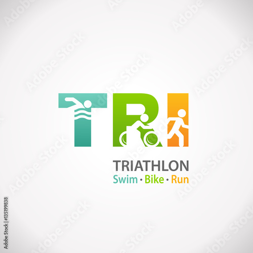 Obraz na plátně Triathlon fitness symbol icon