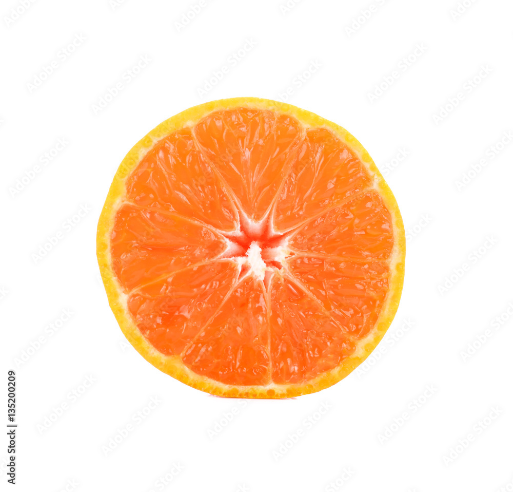 Half of orange fruit isolated on white background Half of orange fruit isolated on white background