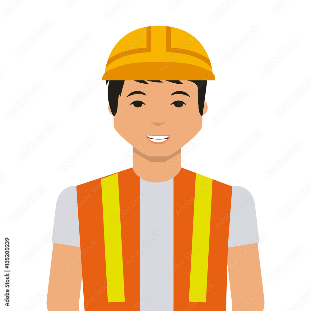 construction worker cartoon over white background. under construction concept. colorful design. vector illustration construction worker cartoon over white background. under construction concept. colorful design. vector illustration