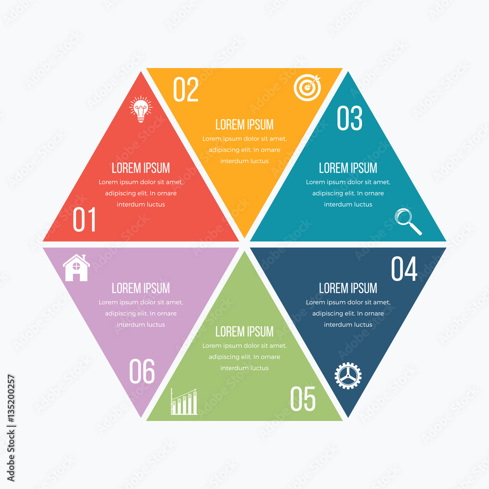 Vector illustration infographics six options Vector illustration infographics six options