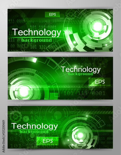 Set of modern scientific banners