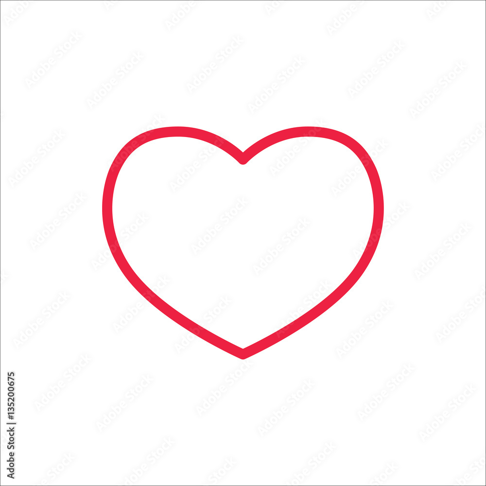 heart love symbol valentine line icon