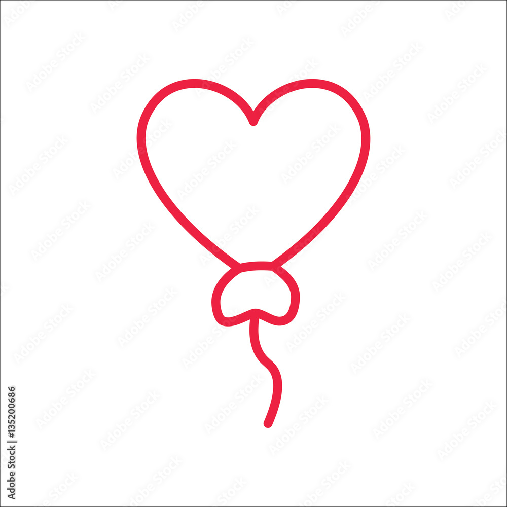 heart shape balloon romantic line icon heart shape balloon romantic line icon