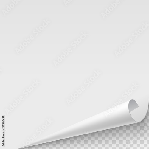 Paper poster with a wrapped up corner
