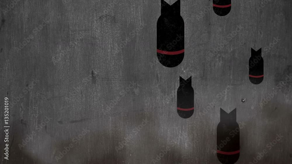 Setting Bomb Background Dropping bombs over smoky background with space for your logo or text ...