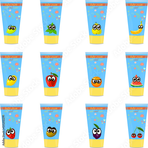 Baby cream tube with kids design